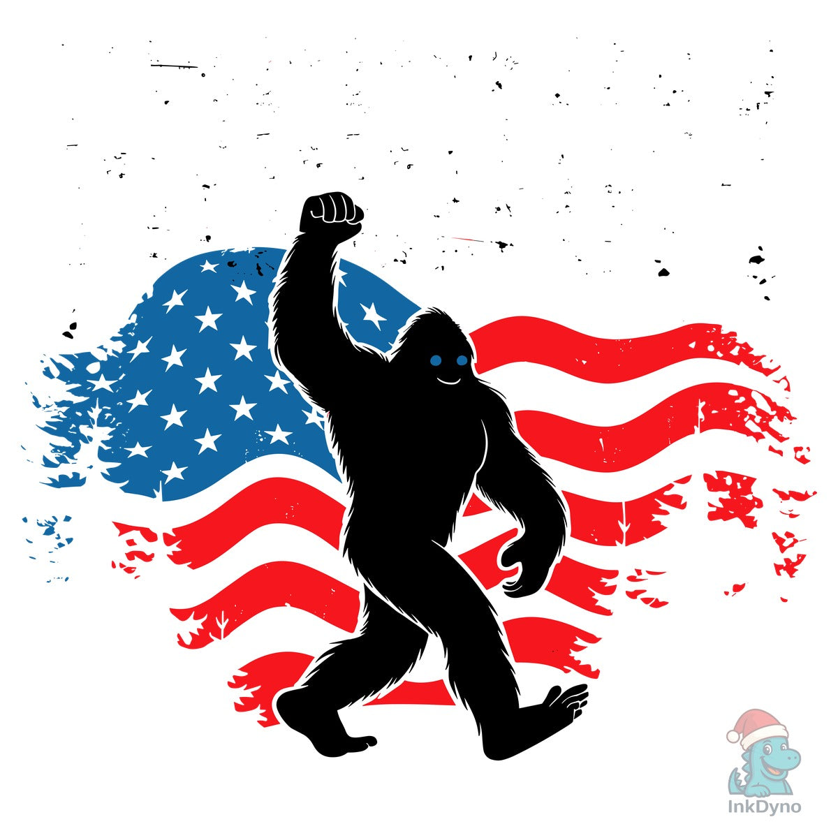 Freedom Bigfoot USA Flag 4th of July