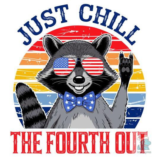 Retro Raccoon 4th of July Chill Vibes. - DTF Transfer