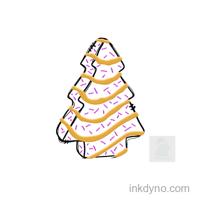 Whimsical Holiday Tree With Icing And Sprinkles — DTF Transfer