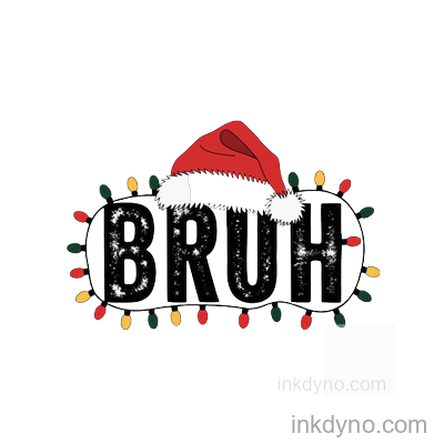 434. Bruh , Retro Shirt DTF Transfer – Ready to Press (Christmas)