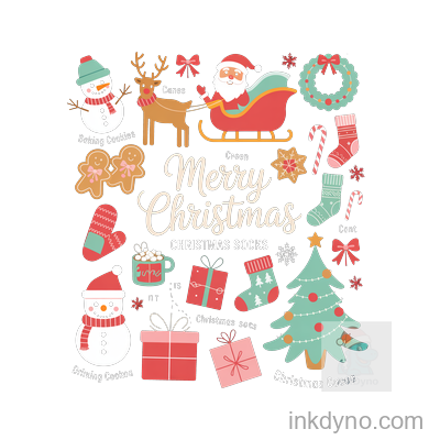Merry Christmas Holiday Fun Design For Apparel — DTF Transfer