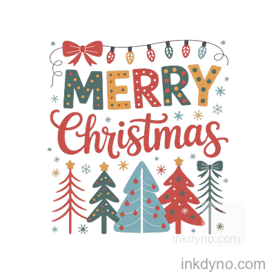 437. Merry , Preppy , DTF Transfer – Ready to Press (Christmas)