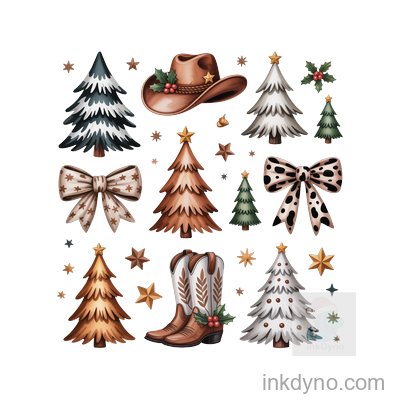 461. Western Christmas Coquette PNG Country Christmas Png