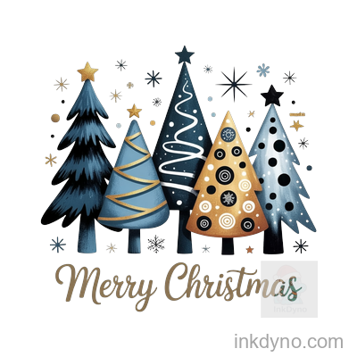 Whimsical Merry Christmas Tree Design For Holiday Cheer — DTF Transfer