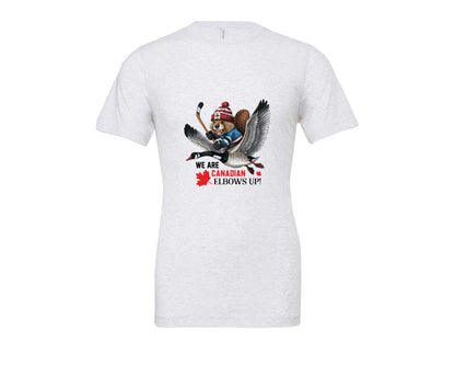 brand:Bella Canvas|color:Ash Grey|We Are Canada Elbows Up 2 Graphic T-Shirt