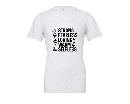 brand:Bella Canvas|color:Ash Grey|Strong Fearless Loving Warm Selfless Graphic T-Shirt
