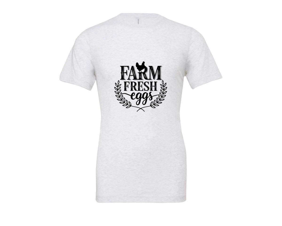 brand:Bella Canvas|color:Ash Grey|Farm Fresh Eggs T Shirt Design Silhouet Graphic T-Shirt