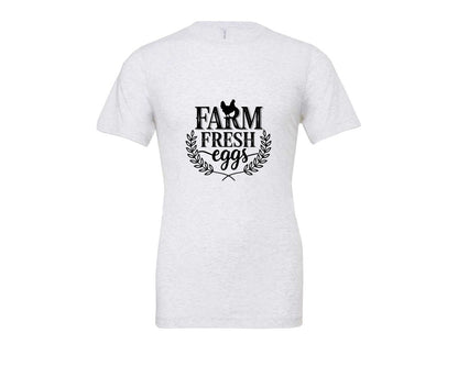 brand:Bella Canvas|color:Ash Grey|Farm Fresh Eggs T Shirt Design Silhouet Graphic T-Shirt