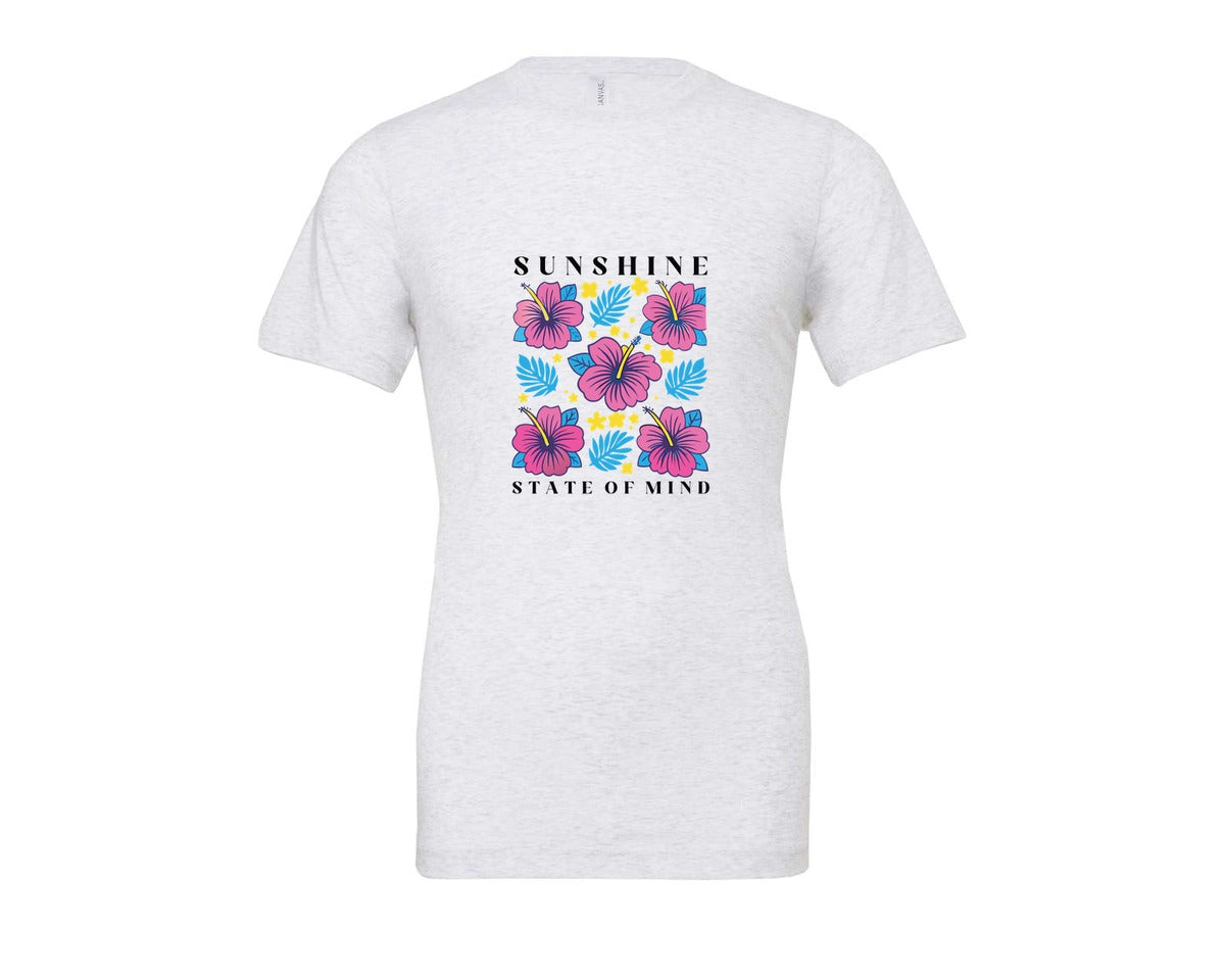 brand:Bella Canvas|color:Ash Grey|Sunshine State Of Mind Summer Graphic T-Shirt