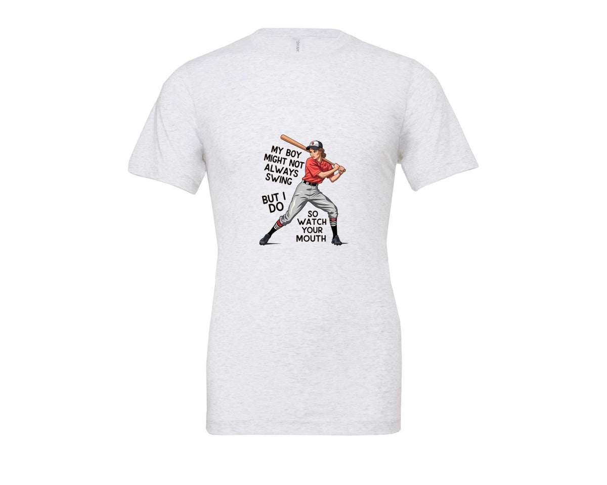 brand:Bella Canvas|color:Ash Grey|Baseball Mom Funny Softball 3 Graphic T-Shirt