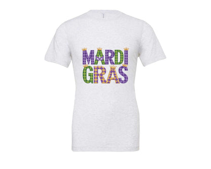 brand:Bella Canvas|color:Ash Grey|Mardi Gras Festive Des Graphic T-Shirt