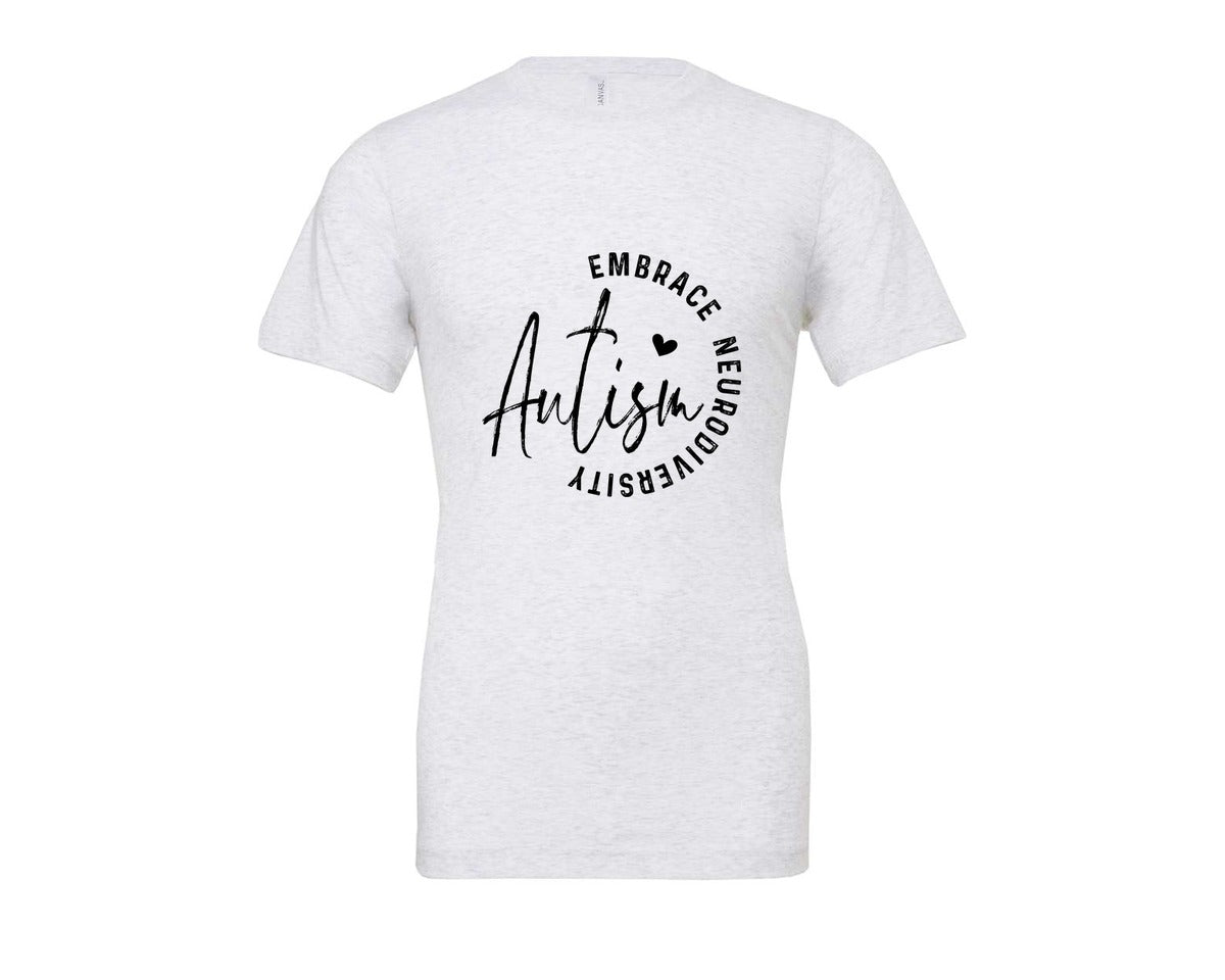 brand:Bella Canvas|color:Ash Grey|Embrace Neurodiversity Autism Graphic T-Shirt
