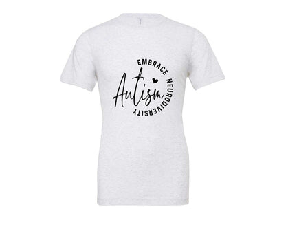 brand:Bella Canvas|color:Ash Grey|Embrace Neurodiversity Autism Graphic T-Shirt