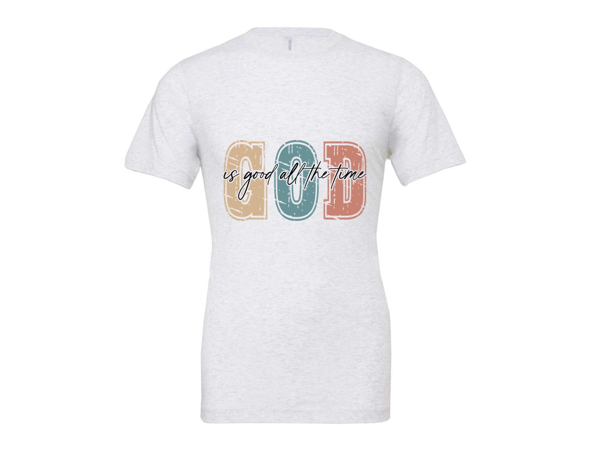 brand:Bella Canvas|color:Ash Grey|Christian God Is Good All The Time 8 Graphic T-Shirt