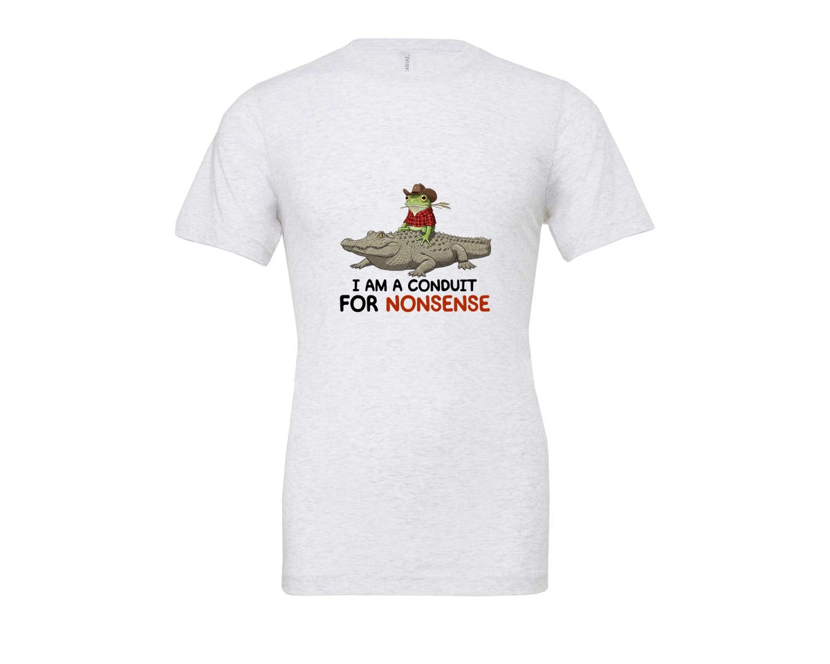 brand:Bella Canvas|color:Ash Grey|I Am A Conduit For Nonsense Frog And All Graphic T-Shirt