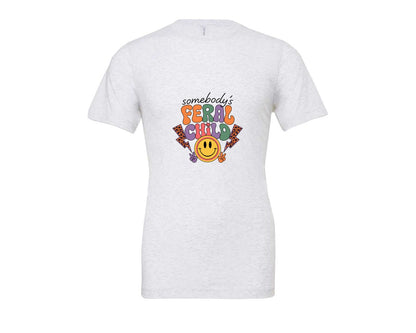 brand:Bella Canvas|color:Ash Grey|Somebodys Feral Child Funny Summer Graphic T-Shirt