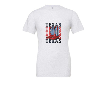 brand:Bella Canvas|color:Ash Grey|Texas Cowboy Boots Western Rodeo 4 Graphic T-Shirt