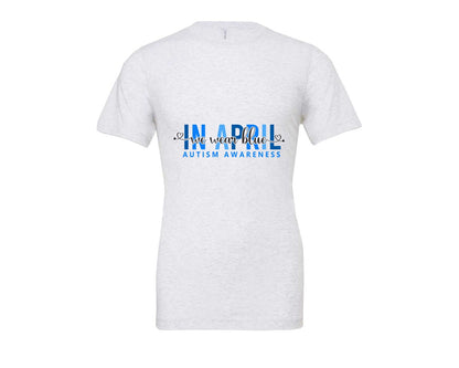 brand:Bella Canvas|color:Ash Grey|In April We Wear Blue Autism Awareness 17 Graphic T-Shirt