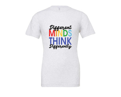 brand:Bella Canvas|color:Ash Grey|Different Minds Autism T Shirt Graphic T-Shirt