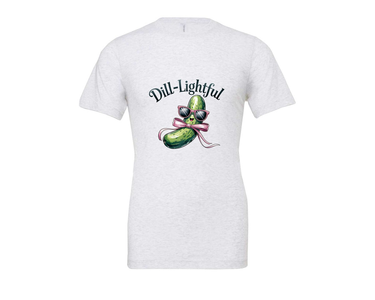 brand:Bella Canvas|color:Ash Grey|Dill Lightful Funny Pickle 2 Graphic T-Shirt