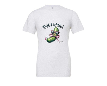 brand:Bella Canvas|color:Ash Grey|Dill Lightful Funny Pickle 2 Graphic T-Shirt