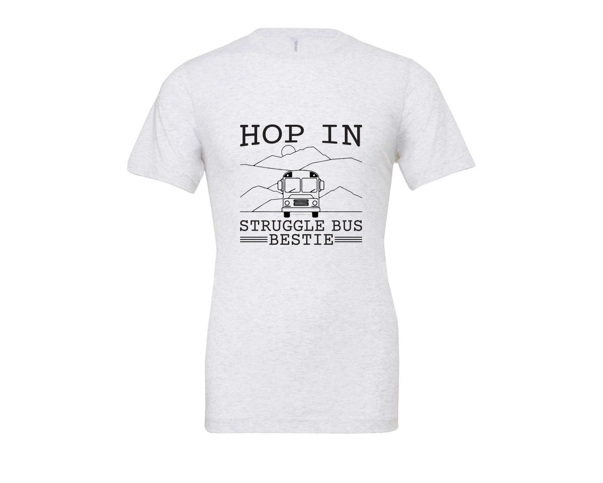 brand:Bella Canvas|color:Ash Grey|Hop In Bestie Sweatshirt Struggle Bus Graphic T-Shirt