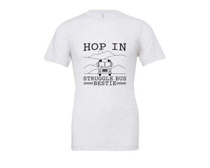 brand:Bella Canvas|color:Ash Grey|Hop In Bestie Sweatshirt Struggle Bus Graphic T-Shirt