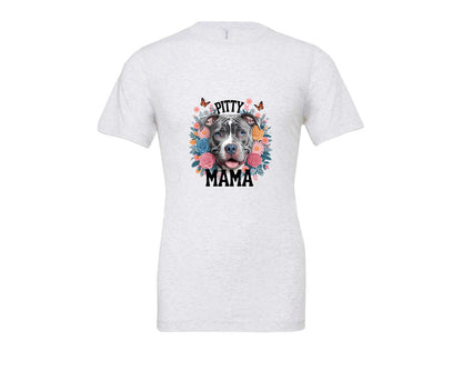 brand:Bella Canvas|color:Ash Grey|Pitty Mama Cute Pitbull Dog Graphic T-Shirt