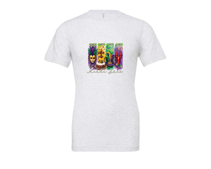 brand:Bella Canvas|color:Ash Grey|Mardi Gras Coquette 2 Graphic T-Shirt