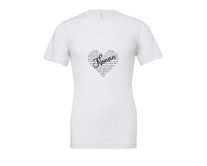 brand:Bella Canvas|color:Ash Grey|Nonna Heart Shape Mothers Day Graphic T-Shirt