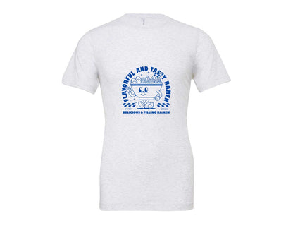 brand:Bella Canvas|color:Ash Grey|Retro Ramen Noodle Cartoon Mascot Design Graphic T-Shirt