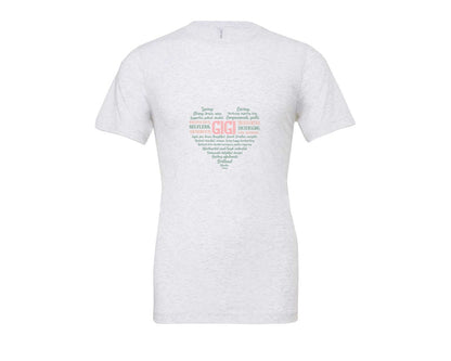 brand:Bella Canvas|color:Ash Grey|Gigi Heart Shape Mothers Day Heart 3 Graphic T-Shirt