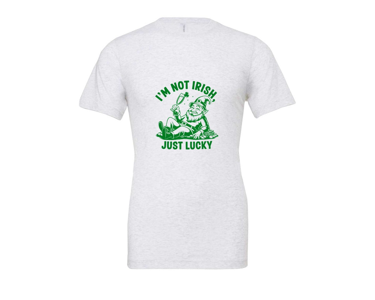 brand:Bella Canvas|color:Ash Grey|Im Not Irish Just Lucky Design Graphic T-Shirt