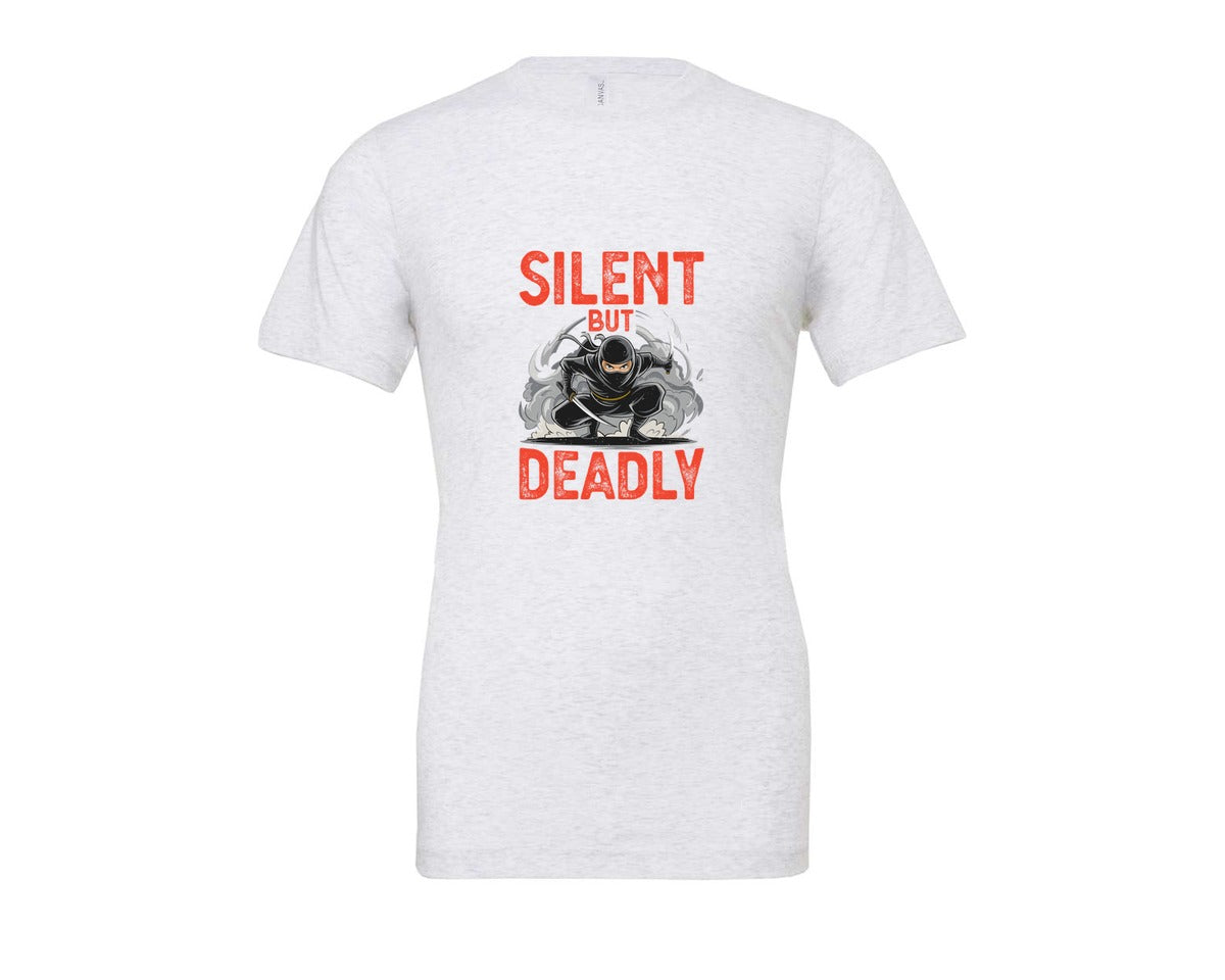 brand:Bella Canvas|color:Ash Grey|Silent But Deadly T Shirt Graphic T-Shirt