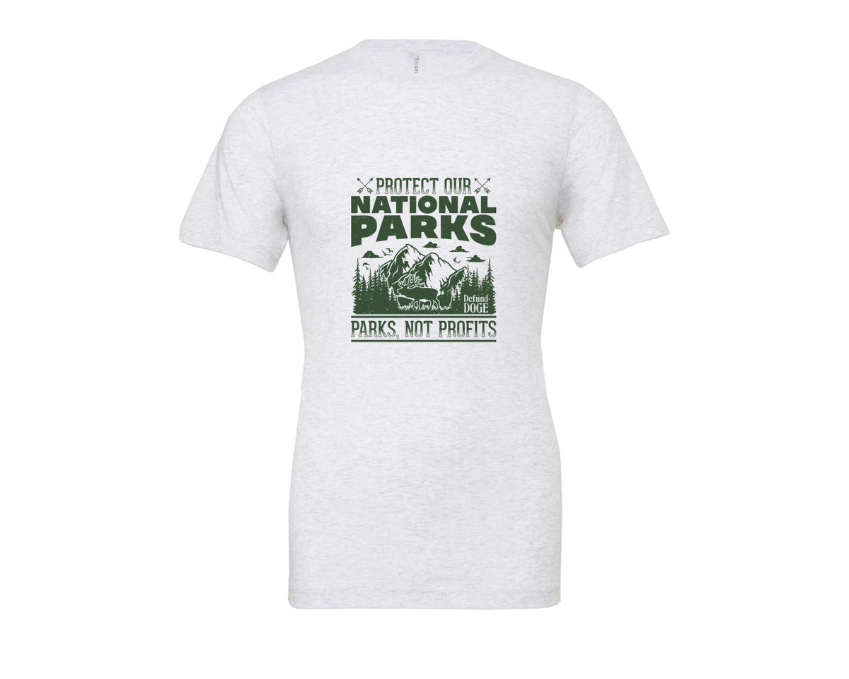 brand:Bella Canvas|color:Ash Grey|Protect Our National Parks Defund Doge 2 Graphic T-Shirt