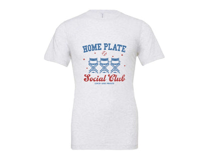 brand:Bella Canvas|color:Ash Grey|Vintage Baseball Home Plate Social Club Graphic T-Shirt