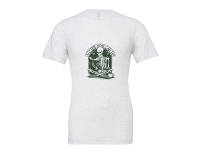 brand:Bella Canvas|color:Ash Grey|Just One More Chapter Skeleton Coffee 2 Graphic T-Shirt