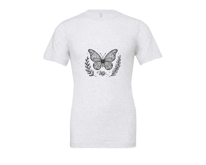 brand:Bella Canvas|color:Ash Grey|Butterfly Design Graphic T-Shirt