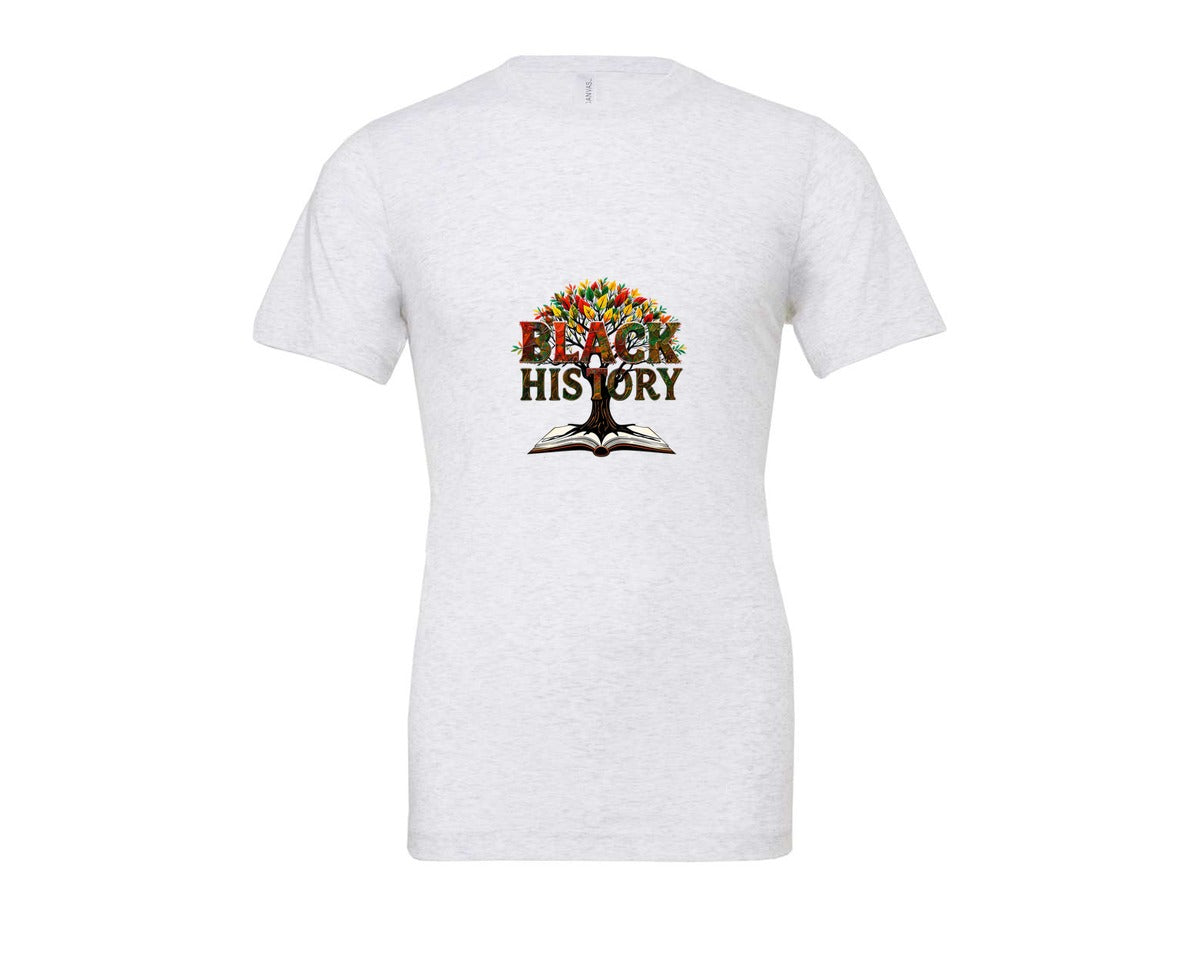 brand:Bella Canvas|color:Ash Grey|Black History Month Tree Of Knowledge Graphic T-Shirt
