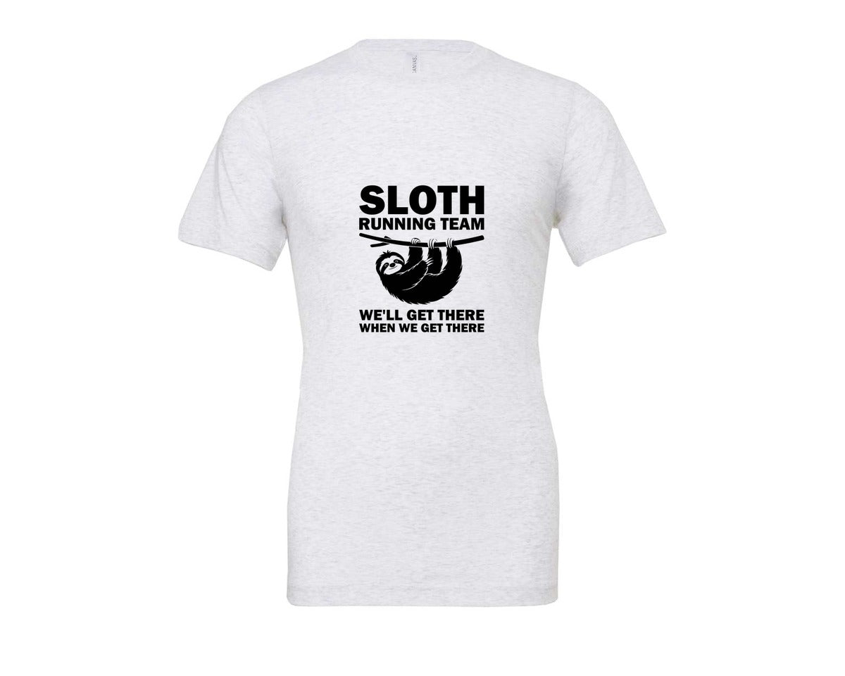brand:Bella Canvas|color:Ash Grey|Sloth Running Team T Shirt 2 Graphic T-Shirt