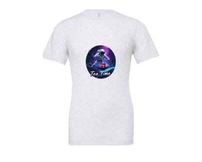 brand:Bella Canvas|color:Ash Grey|Astronaut Tea Time In Space T Shirt Graphic T-Shirt