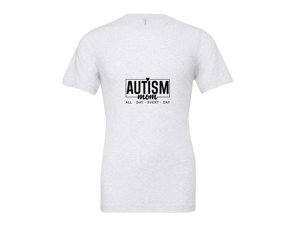 brand:Bella Canvas|color:Ash Grey|Autism Advocacy Autism Mom Love Graphic T-Shirt
