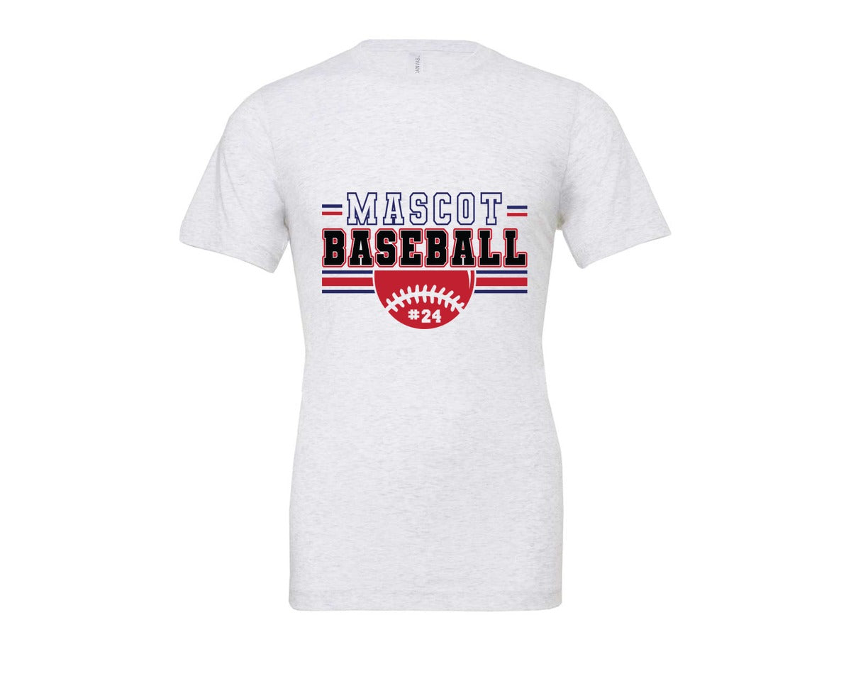 brand:Bella Canvas|color:Ash Grey|Baseball Shirt Baseball Team Graphic T-Shirt