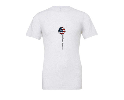 brand:Bella Canvas|color:Ash Grey|American Mama Sunflower 4Th Of July Graphic T-Shirt