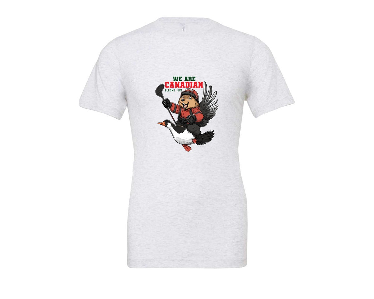 brand:Bella Canvas|color:Ash Grey|We Are Canada Elbows Up Graphic T-Shirt