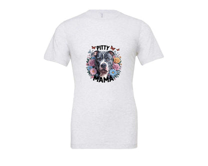 brand:Bella Canvas|color:Ash Grey|Pitty Mama Cute Pitbull Dog 2 Graphic T-Shirt