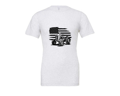 brand:Bella Canvas|color:Ash Grey|Tractor Flag Vector T Shirt Design Graphic T-Shirt