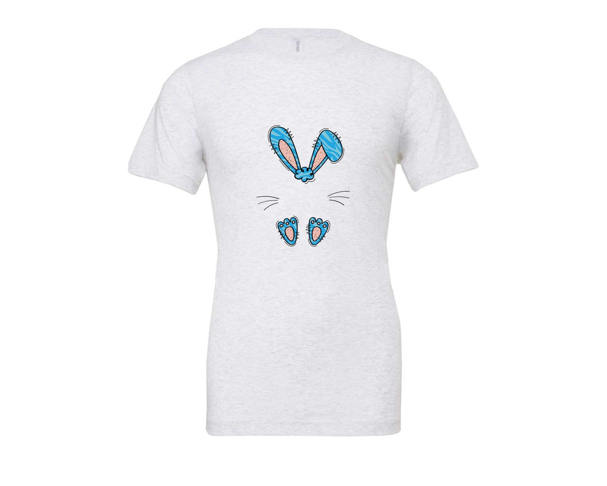 brand:Bella Canvas|color:Ash Grey|Boys Easter Monogram Bunny Graphic T-Shirt