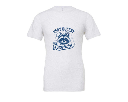 brand:Bella Canvas|color:Ash Grey|Very Cutesy Very Demure Raccoon T Shirt Graphic T-Shirt
