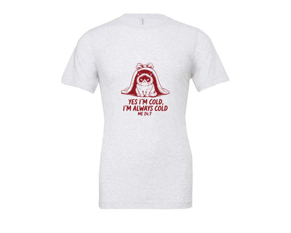 brand:Bella Canvas|color:Ash Grey|Yes Im Cold Always Cold Me 247 Des Graphic T-Shirt
